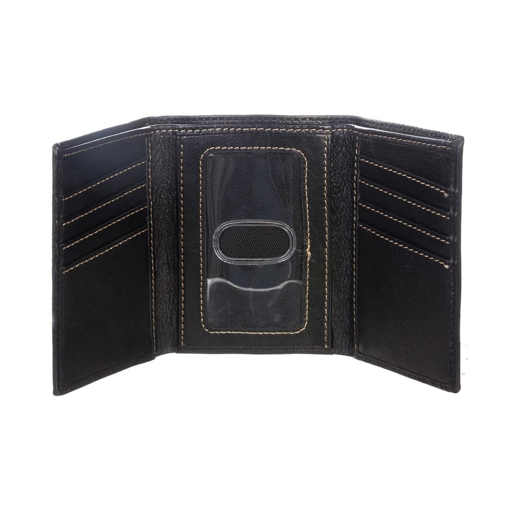 Jardine Black W Contrast Stitch Tri-fold Wallet