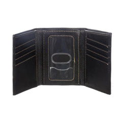Jardine Black W Contrast Stitch Tri-fold Wallet