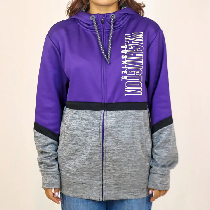 Colosseum Men's Washington Huskies FW25 Contrast Poly Full Zip Hoodie