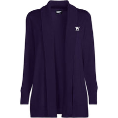Lands' End Women's UW Bothell Cotton Modal Shawl Collar Cardigan Sweater