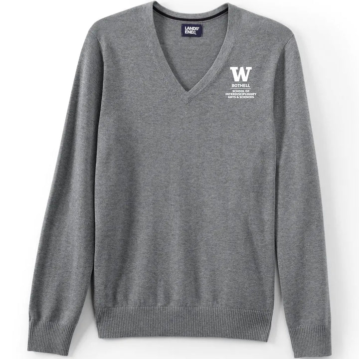 Lands' End Unisex UW Bothell Interdisciplinary Arts & Sciences Cotton Modal V-neck Pullover Sweater