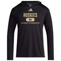 adidas Men's Huskies W D4T Hooded Long Sleeve Tee Black Front thumbnail