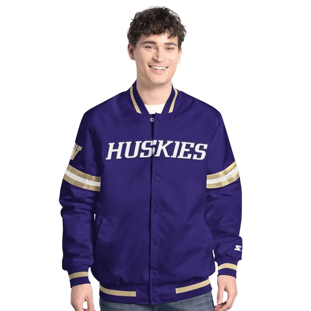 Starter Men's Huskies W SS25 Satin Varsity Jacket