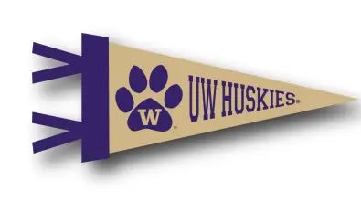 Collegiate Pacific Gold W Paw Pennant 4" x 9"