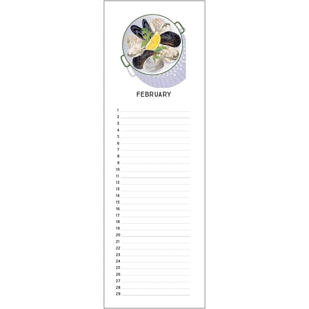 Linnea Design 2026 15" x 5" Perpetual Epicurean Birthday & Anniversary Calendar
