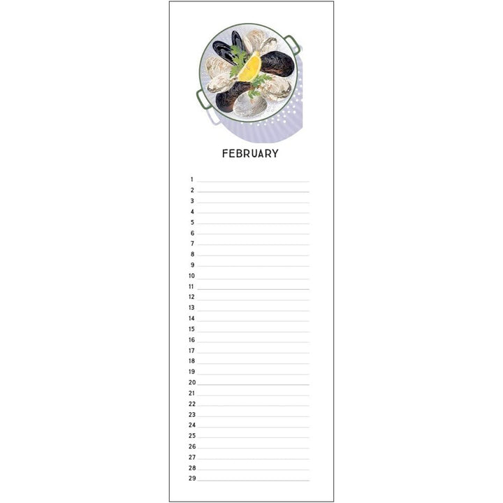 Linnea Design 2026 15" x 5" Perpetual Epicurean Birthday & Anniversary Calendar