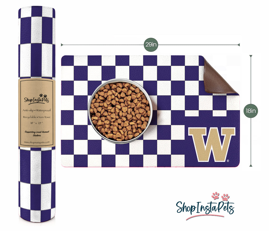 ShopInstaPets Purple W Checkerboard Pet Placemat