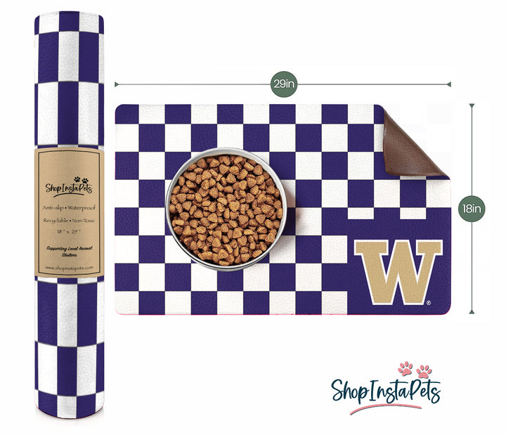 ShopInstaPets Purple W Checkerboard Pet Placemat