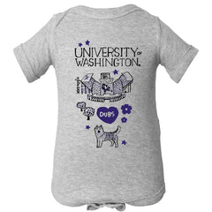 Camp David Infant Gray Julia Gash U of W Bodysuit