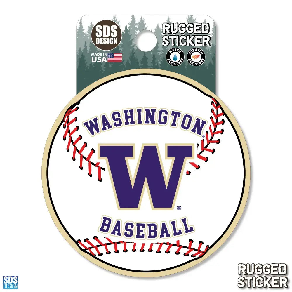 SDS W Baseball Rugged Sticker 3.5"