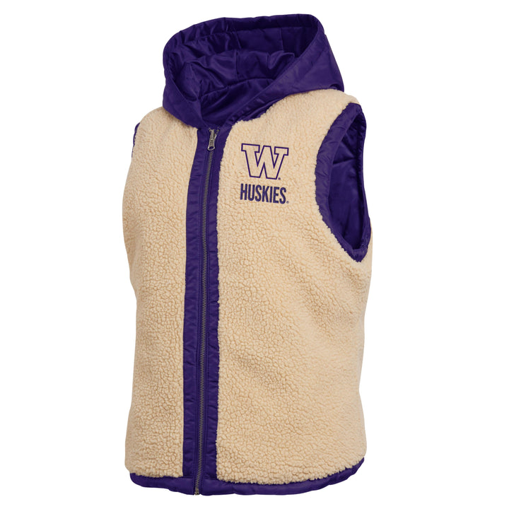 WEAR Women's Washington Huskies FW24 Reversible Nylon Sherpa Vest