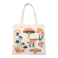 Karma Mushroom Embroidered Canvas Tote