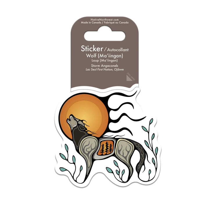 Native Northwest Wolf (Ma'iingan) Vinyl Sticker