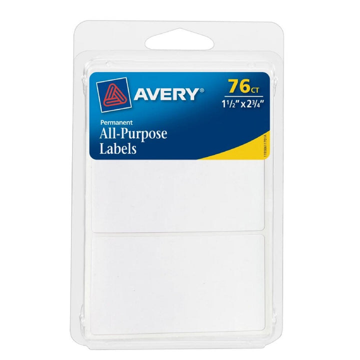 Avery White All-Purpose 1-1/2"x2-3/4" Labels 76 Count