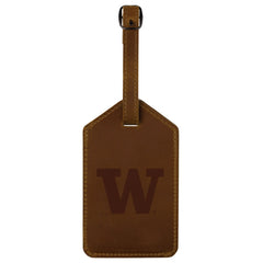 Neil Brown W Embossed Leather Luggage Tag