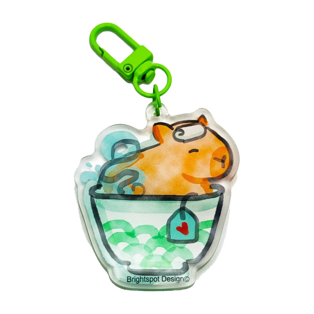 Brightspot Design Capybara Teacup Keychain