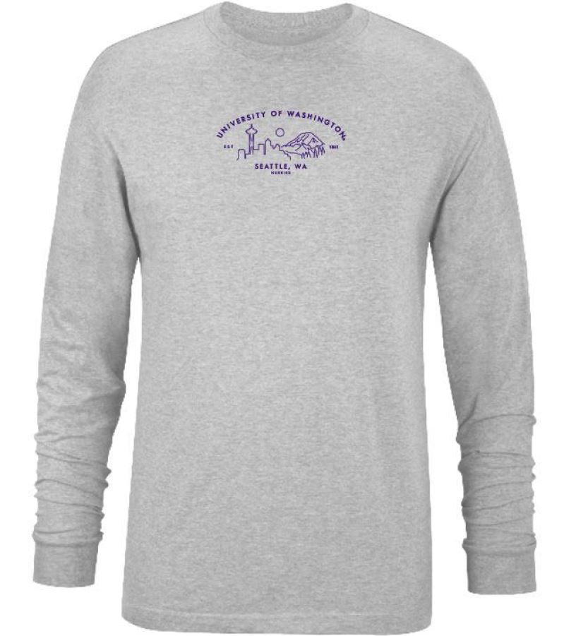 USCAPE Unisex UW Seattle Skyline RENEW Long Sleeve Tee