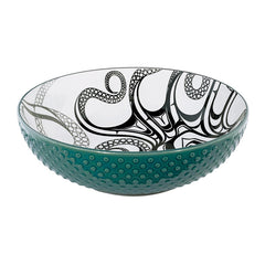 Native Northwest Octopus Porcelain Bowl 9.5"