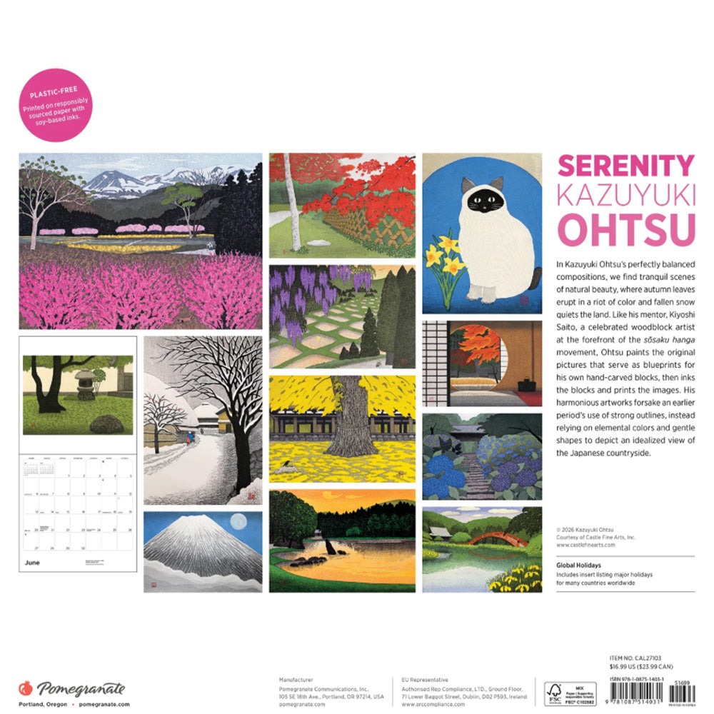 Serenity Kazuyuki Ohtsu 2027 Wall Calendar