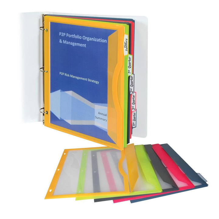 C-Line Write On Tab Side Loading Poly Binder Pockets 5 Count