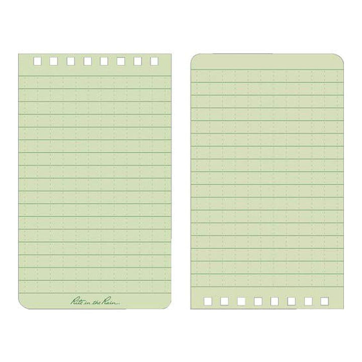 Rite in the Rain Green 3"x5" Top Spiral Memo Notebook 50ct