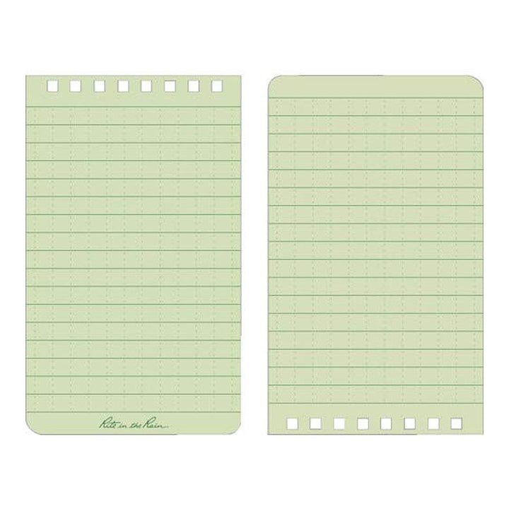 Rite in the Rain Green 3"x5" Top Spiral Memo Notebook 50ct
