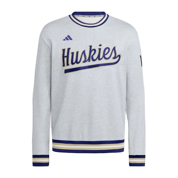 adidas UniteFit Script Huskies Rib Crewneck