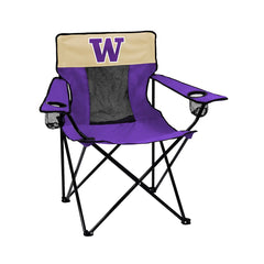 Photo of Logo Tan and Purple W Elite Tailgate Chair.
