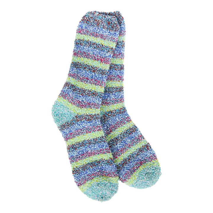 World's Softest Balmy Multi Cozy Garden Stripe Crew Socks