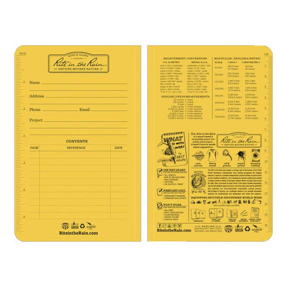 Rite in the Rain Yellow 4-1/4"x7-1/4" Field Perfect Notebook