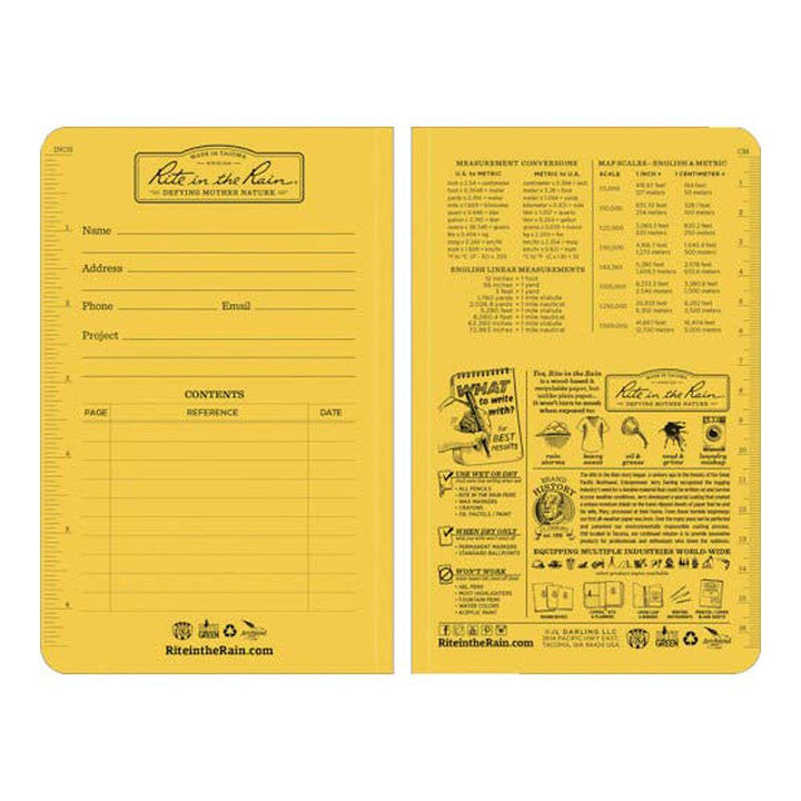 Rite in the Rain Yellow 4-1/4"x7-1/4" Field Perfect Notebook