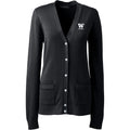 Lands' End Women's UW Bothell Cotton Modal Long Sleeve V-neck Cardigan Sweater Black thumbnail