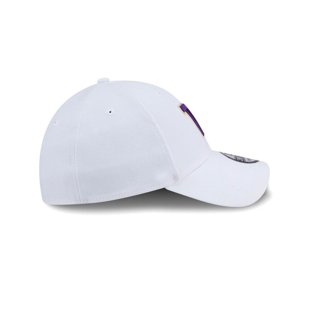 New Era White 39Thirty Purple W Stretch Fit Hat