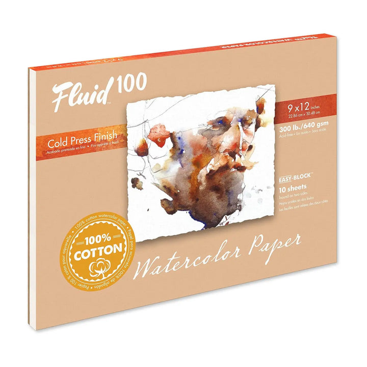 Fluid 100% Cotton 300 lb Cold Press Watercolor Block