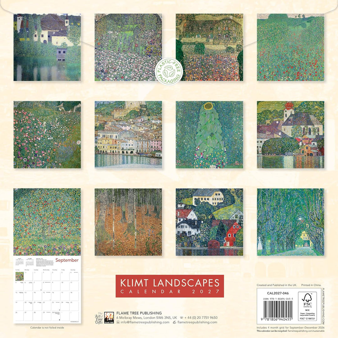 Klimt Landscapes Wall Calendar 2027 (Art Calendar)