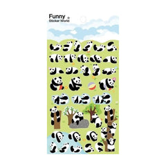 Funny Sticker World Panda Puffy Stickers