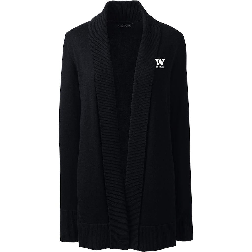 Lands' End Women's UW Bothell Cotton Modal Shawl Collar Cardigan Sweater