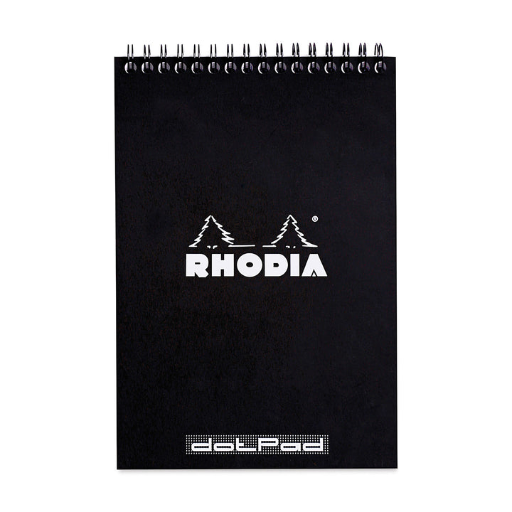 Rhodia Black 6"x8.25" Dot Top Wirebound 80ct