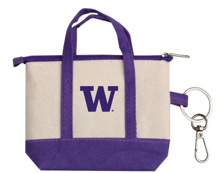 Neil Natural Purple Trim W Mini Tote Keychain