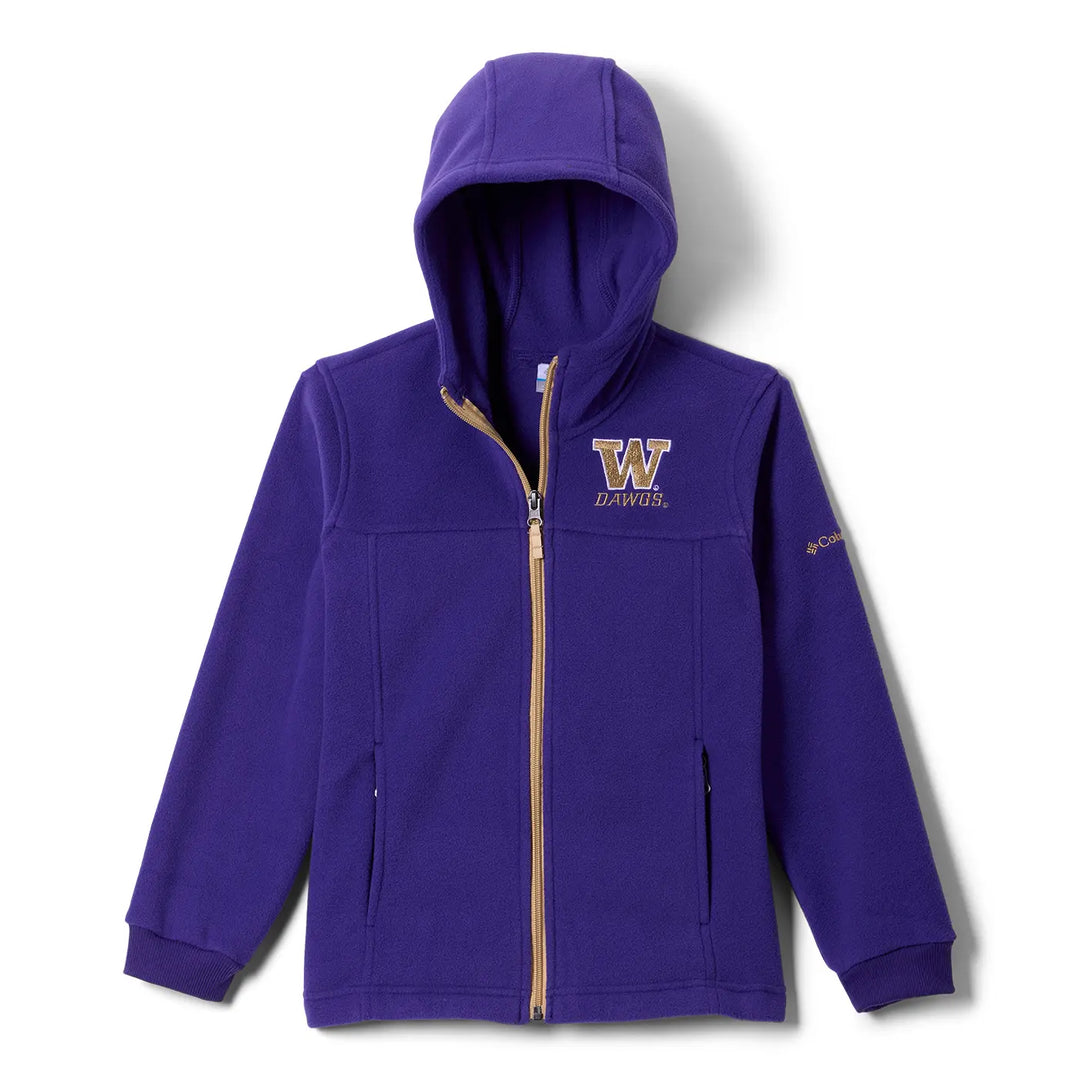 Columbia Kids' Purple Washington Huskies Flanker Fleece Full Zip Hoodie Jacket