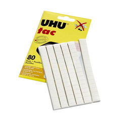 UHU Patafix White 1.76 oz Reuseable Non-toxic Tac Putty 80 Pads