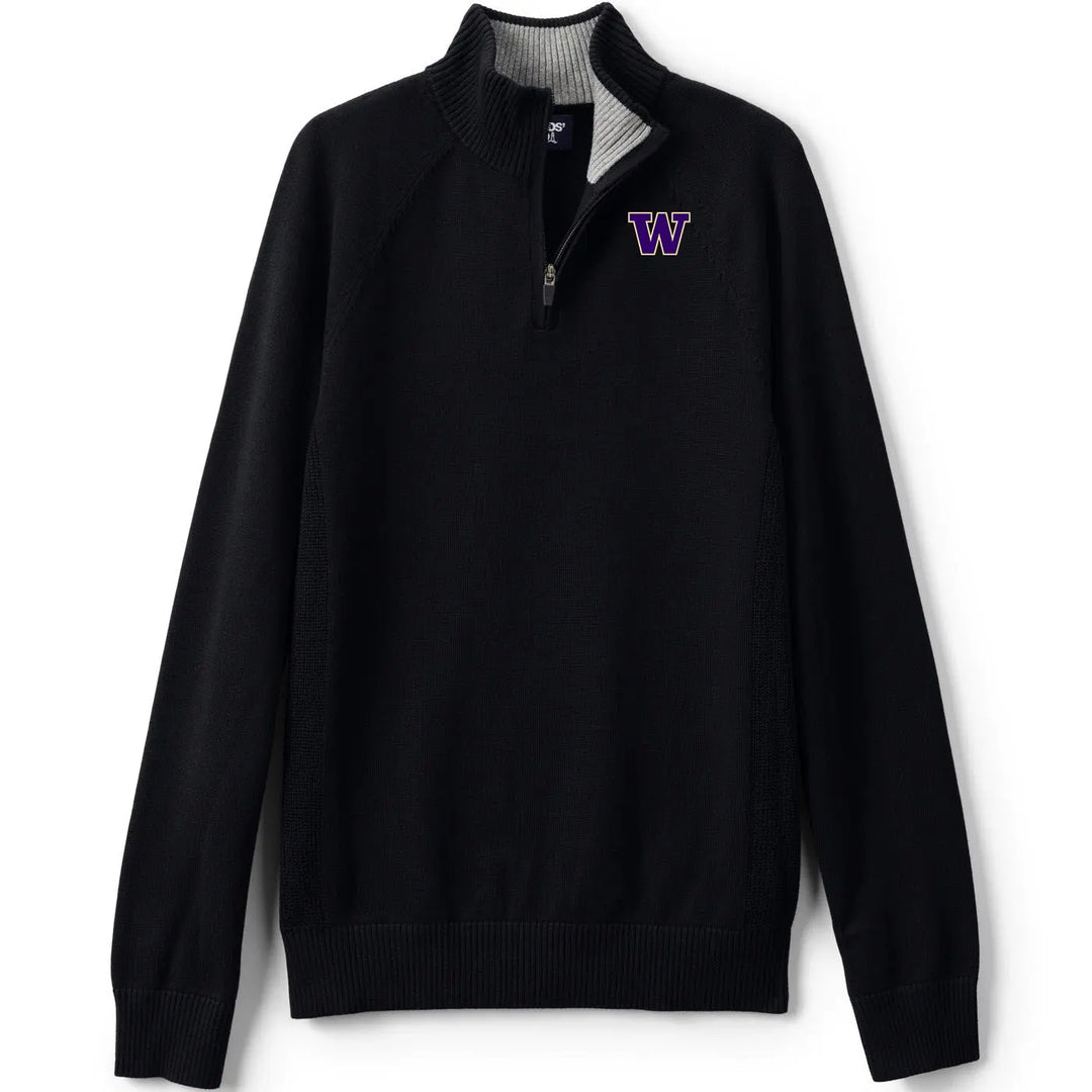 Lands' End IN STORE Unisex UW Cotton Modal Quarter Zip Sweater