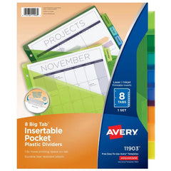 Photo of Avery Multicolor Big Tab 8 Tab Pocket Binder Dividers.