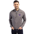 Man Wearing Cutter & Bucks Adapt Soft Knit Stretch Heathered Quarter Zip thumbnail