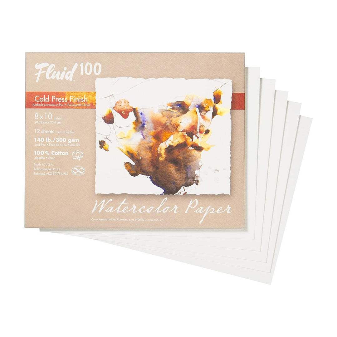 Fluid 100 140lb Cold Press Watercolor Paper Pochettes