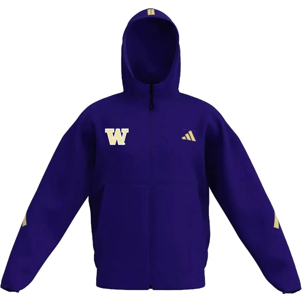 adidas Men's Washington Huskies ZNE Full Zip Hoodie – University