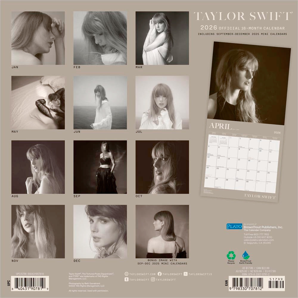 2026 Taylor Swift Licensed Wall Calendar