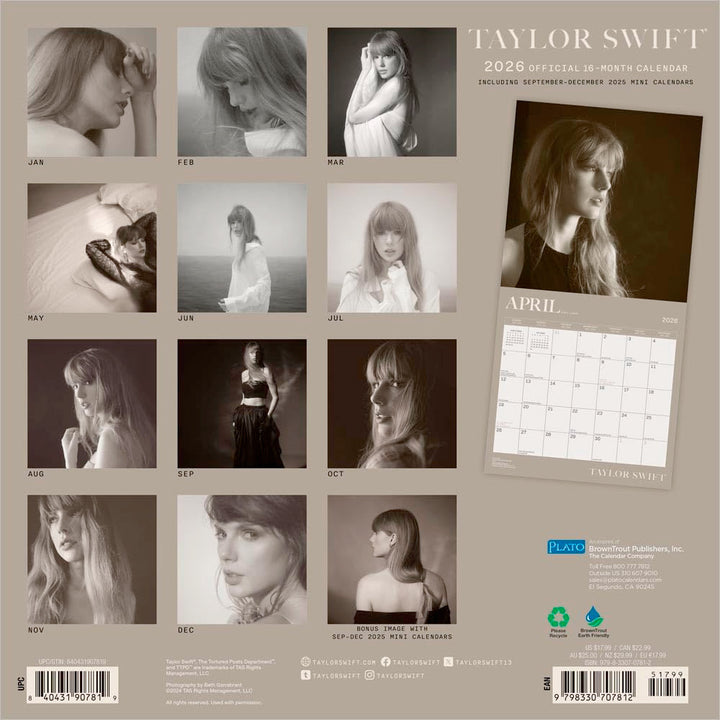 2026 Taylor Swift Licensed Wall Calendar