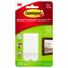 Command White 12lb Capacity Medium Picture Hanging Strip 4ct