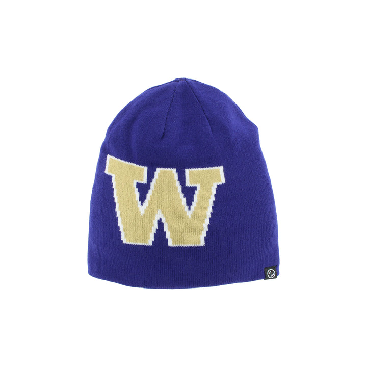 Zephyr Purple Black Big W Reversible Beanie